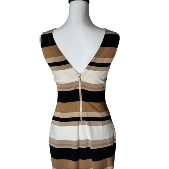 Banana Republic Dress Women’s Size 4 Black, White, Gold Striped - Picture 6 of 11